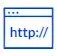 Web-browser window icon representing internet connectivity and streaming services for CastHost online-radio hosting